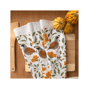Serviettes de thé en coton 100% brodé, tissage gaufré, 50x70cm, arbres, golf, 120GSM, best-seller, cadeau Diwali, OEM indien, personnalisable, abordable - Product Image 5