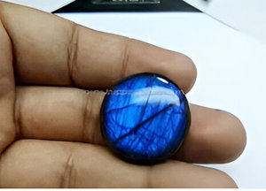 Piedra de cabujón suelta de labradorita azul brillante al por mayor, forma redonda Natural, piedra preciosa llamativa azul Welo para hacer joyas - Product Image 2