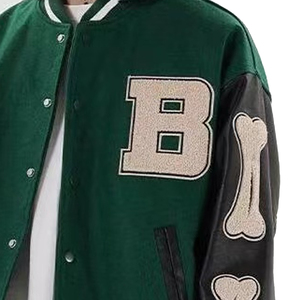2024 hivers Logo personnalisé Chenille Patch Letterman Baseball hommes vestes décontracté lettrage varsité vestes pour hommes - Product Image 4