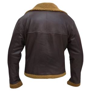 Chaqueta de Motocicleta de Invierno de Primera Calidad para Hombre, Cortavientos, Cálida, de Piel de Oveja, con Cuello Alto, Bordada, con Cierre, Sólida - Product Image 4