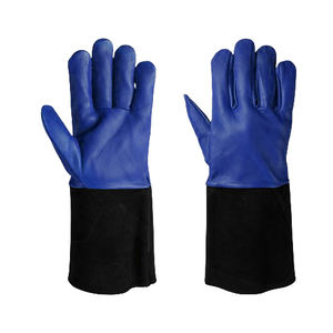Guantes de soldadura TIG de cuero de vaca de grano dividido de alta resistencia, puño de seguridad certificado CE, 11 oz, resistente al calor a la abrasión para - Product Image 3