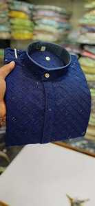 Vêtements ethniques de fête avec broderie pour hommes Kurta ethnique pour fête et mariage Fonction Kurta longue traditionnelle avec robe Churidar - Product Image 2