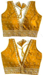 Blusa moderna de verano con trabajo de hilo Zari y nudos hechos a mano Patrón abierto frontal Estilo formal elegante - Product Image 5