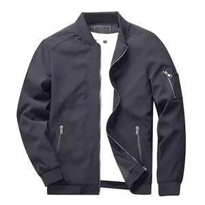 Chaquetas de bombardero sin cuello de primavera informales de alta calidad para hombre, 100% de nailon con cremallera frontal, prendas de vestir exteriores de lona, a prueba de viento, diseño de moda frío - Product Image 5