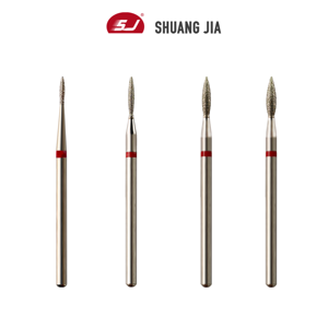 SHUANGJIA Nagelfräser-Bits aus Hochwertigem Edelstahl in Flammenform, Alle Größen, mit Feinem Diamanten, Russischer Nagel-Fräseraufsatz - Product Image 3