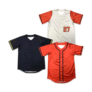 Camiseta de Béisbol para Hombre, Manga Corta, Cuello en V, Cierre de Botones, Color Negro Sólido, Tejido Transpirable de Poliéster, Ropa Deportiva para Adultos, Corte Regular - Product Image 5