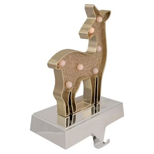 Elegante soporte de calcetín navideño de Metal dorado para chimenea Mantel festivo vacaciones decorativo colgante organizador - Product Image 4