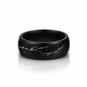 แหวนแต่งงานทังสเตนสีดำและสีทอง Jeulia Sparkle สำหรับผู้ชาย - Product Image 1