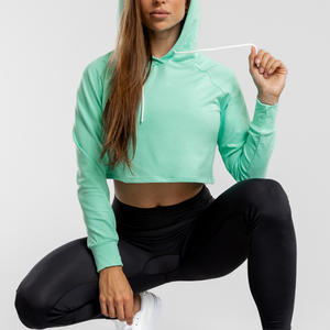 Sudadera con capucha corta para mujer a buen precio con estampado gráfico ajustado Cuello con capucha de color sólido transpirable para logotipo personalizado de invierno - Product Image 3