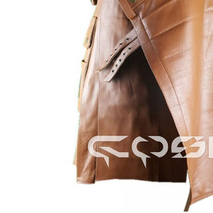 Vente chaude Steampunk Marron Vintage En Cuir Traditionnel Utilitaire Kilt Scottish Wear Cosplay, Kilts Sur Mesure Avec Poches Latérales - Product Image 5