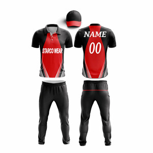Uniforme de cricket entièrement personnalisé OEM avec impression par transfert thermique, tissu 100% polyester, option grande taille - Product Image 1