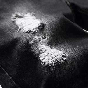 กางเกงขาสั้นผ้ายีนส์เอวยางยืดสำหรับผู้ชายมาใหม่ล่าสุดผ้าทอแบบถัก - Product Image 5