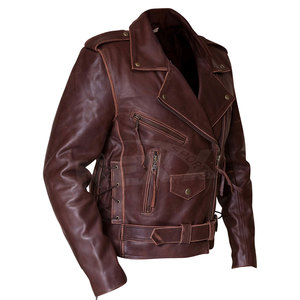 Veste de moto en cuir véritable pour hommes Meilleur prix Vente en ligne teinte unie Veste de moto pour hommes - Product Image 3