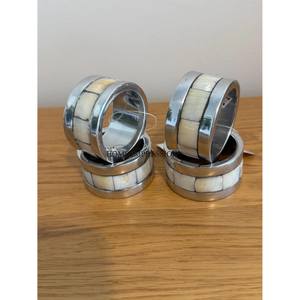 Porte-serviettes en métal de dernière génération, finition or brillant argenté, forme personnalisée, écologique, en stock, décorations de fête de mariage - Product Image 6