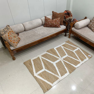 Tapis de Terre Geowoven Tapis de Jute Naturel 100% Tissé à la Main avec Motif Géométrique Moderne pour Décoration de Salon - Product Image 3