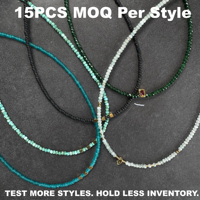 Collier élégant et léger en tourmaline perlée, style bohème, avec pendentif en pierre précieuse, faible MOQ, pour marques DTC