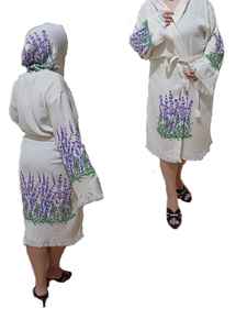 เสื้อคลุมอาบน้ำผ้ามัสลินมีฮู้ดสไตล์ตุรกีนุ่มพิมพ์ลายสีสันสดใสผ้าขนหนูชายหาดสำหรับผู้หญิงผู้ชายผู้หญิงห้องน้ำในบ้านโรงแรมแห้งเร็ว - Product Image 3