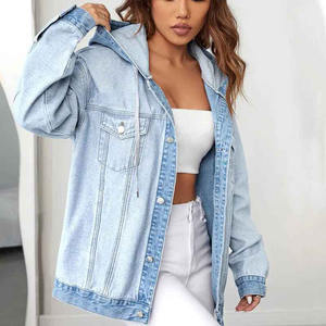 Vestes en jean personnalisées avec logo pour la vente en gros en Europe et en Amérique, vestes en jean unies, délavées à l'acide, pour femmes, vente chaude 2024 - Product Image 3