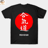 T-shirt Dry Fit en coton de haute qualité 100% avec motif Aikido, vêtements d'été pour hommes, t-shirt à manches courtes pour hommes, chemises de karaté
