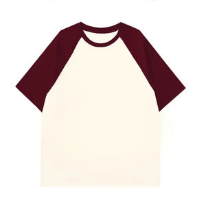 Camiseta Corta de Algodón Puro, Superficie Lisa, 100% Color Combinado, Versión Lisa, Cuello Redondo para Mujer, Cómoda, Transpirable, para Verano - Product Image 2