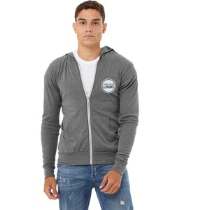 Full <b>Zip</b> Winter Embroidered Casual Cotton <b>Hoodie</b> Soft Long Sleeve Zipper Fleece Lightweight <b>Hoodie</b> for Men - Product Image 3