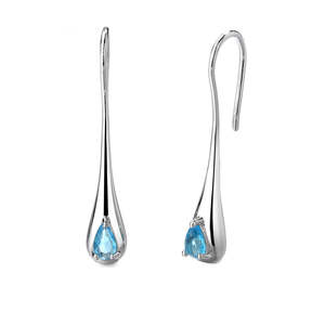 Orecchini Pendenti in Argento Sterling con Gemme a Goccia, Design Unico e alla Moda - Product Image 2