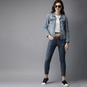 Chaqueta vaquera de manga larga informal para mujer, precio barato, OEM, transpirable, a prueba de viento, ecológica, cálida, elegante, personalizada, 100% - Product Image 5