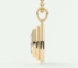 Pendentif Asscher Chunky en argent et or bicolore, style Hip Hop, serti de moissanite VVS, design glacé, baguette, pour soirée - Product Image 3