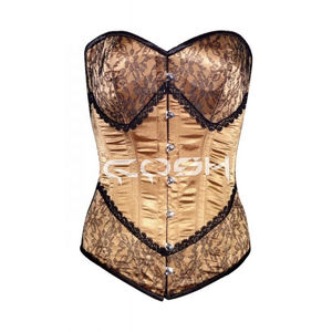 Corset de mode ajustable en maille et dentelle avec baleines en acier - Product Image 6