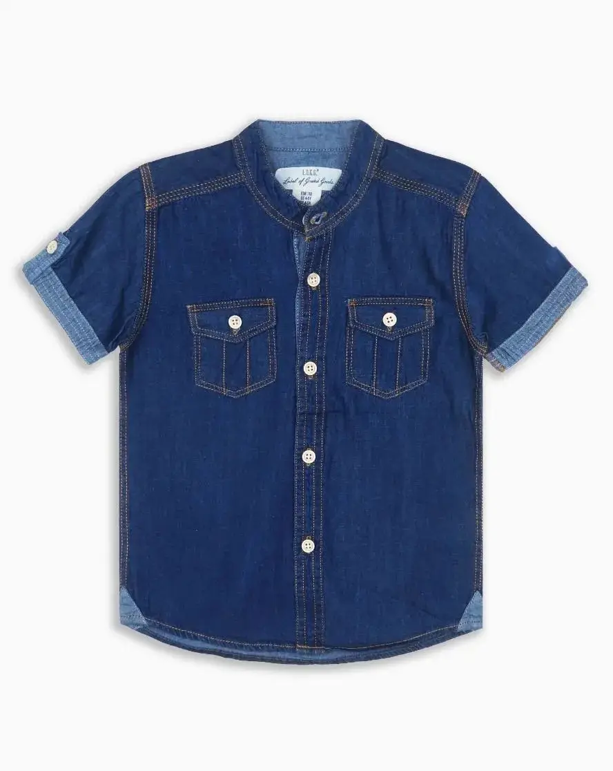Chemise en jean pour garçons de qualité d'exportation à la mode 100% chemises en denim tissées en coton pour garçons vêtements de cérémonie et décontractés pour enfants vêtements en gros