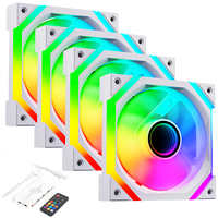 Kit de 4 ventilateurs de boîtier PC ARGB PWM XINMAI blancs de 120 mm avec télécommande, ventilateurs de refroidissement silencieux RGB pour ordinateur de jeu