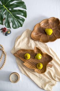Plateau à feuilles de teck Feuille en bois, assiette à vaisselle, plateau Plateau en bois de teck en forme de feuille de nature vintage ou bol en bois - Product Image 5