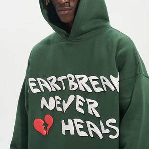 Sweat à capuche à motif uni décontracté et extérieur pour hommes 100% coton à séchage rapide avec pour impression bouffante label privé personnalisé col à capuche - Product Image 3