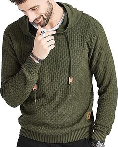 Ropa de invierno para hombres Sudaderas con capucha casuales de color sólido Sudaderas CON CAPUCHA DE MODA Sudaderas con capucha ajustadas para hombres - Product Image 2