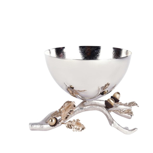 Bol de service en métal élégant avec finition dorée, avec des accents décoratifs de branches et de fleurs, centre de table de luxe, bol à fruits, décoration d'intérieur - Product Image 6