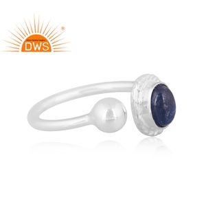 Vente chaude Fine Sterling Silver Naturel Bleu Saphir Gemme Bague Empilable Bijoux Pour Femmes Cadeau Pour Elle - Product Image 3