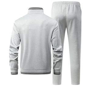 100% coton hommes hiver survêtement personnalisable meilleure qualité polaire à capuche fermeture éclair Jogging costume solide grande taille imprimé - Product Image 2