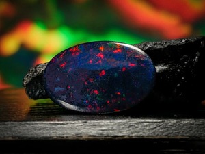 <b>7</b> Carat Ethiopian Black Opal Cabochon Oval Shape Welo <b>Fire</b> Opal AAA Quality Jewelry Making Loose Gemstone - Product Image 6