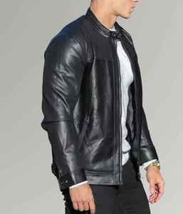 เสื้อแจ็กเก็ตขี่มอเตอร์ไซค์แบบซิปรูดได้สำหรับผู้ชายเสื้อโค้ทไบค์เกอร์ทรงสลิมฟิตไม่สมมาตรมีปกและเข็มขัดสำหรับฤดูหนาว - Product Image 6