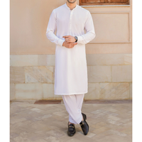 Shalwar Kameez décontracté pour homme 2025 – Kurta Pajama pakistanais uni, extensible dans quatre directions, respirant, idéal pour l'été