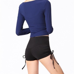 Short de yoga fitness deux pièces pour femmes de haute qualité Logo personnalisé taille haute élastique respirant sécurité conception sans couture - Product Image 5