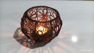 Small Metal Wire <b>Tealight</b> Black Powder Coated Best for Wedding Parties Christmas Special Occasion - Product Image 3