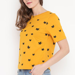 Camiseta Gráfica Bordada a Cuadros de Verano para Mujer, Ropa de Calle Moderna, Alta Calidad, 100% Algodón, Suministro Directo de Fábrica - Product Image 2