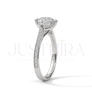 Most Selling Solitaire Round Cut Diamond Prong Pave Settings Ring for Everyday Wear Office Use and Elegant Styling Gift For Her - Product Image 4