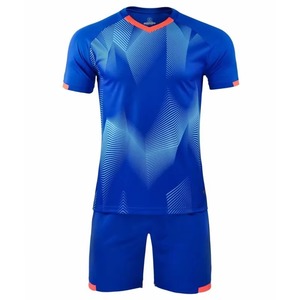 Ropa de fútbol azul para hombre, poliéster personalizado, transpirable y secado rápido, conjunto completo, uniformes de fútbol personalizados - Product Image 1