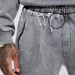 Conjunto de Ropa Deportiva para Hombre de Invierno con Logotipo Personalizado de Alta Calidad y Buen Precio, Sudadera con Capucha y Pantalones Deportivos Lavados al Ácido - Product Image 3