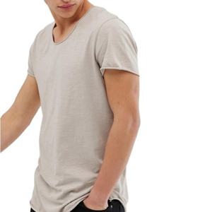 Camiseta de Hombre de la Mejor Calidad, Lavada al Ácido, Diseño de Parches Estampados, Estilo Holgado, Tallas Grandes, MOQ Bajo, Camisetas de Hombre con Cuello en V - Product Image 1