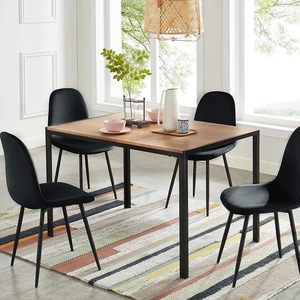 Design moderno ergonomico 2 sedie da pranzo in velluto nero elegante Set di 2 44x51x88 cm - Product Image 2