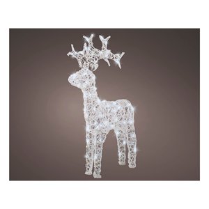 Reno de Navidad Kaemingk (L57.5 D18 H89 cm) con 80 LED Blanco Frío IP44 1 Espectáculo de Luces (1 unidad) Luces de Navidad LUMINEO 491443 - Product Image 1