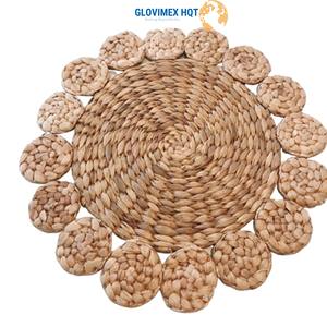 Vajilla tejida rústica Vietrustic, juego de manteles individuales de jacinto de agua para cocina y decoración de pared - Product Image 1